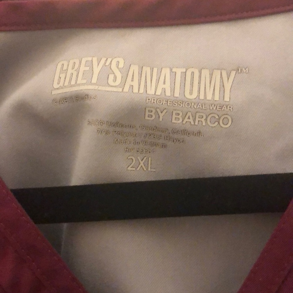 Maroon 2XL Scrub Set (Greys Anatomy/scrubology)